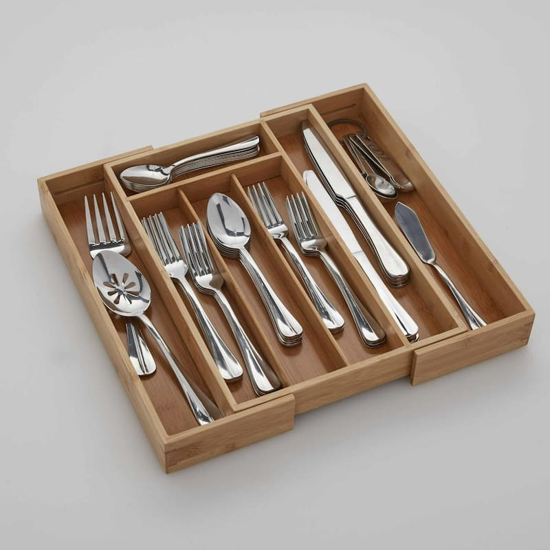 Copco Flatware Expandable Bamboo Drawer Organizer - 14 in x 10 in
