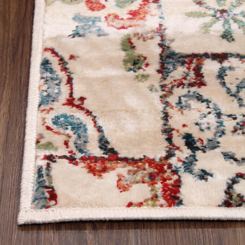 Superior Vanessa Vintage Floral Patchwork Indoor Runner or Area Rug