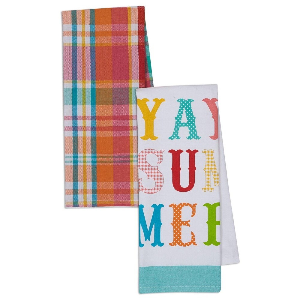 Shop Set Of 4 Decorative Yay Summer Madras Plaid Cotton
