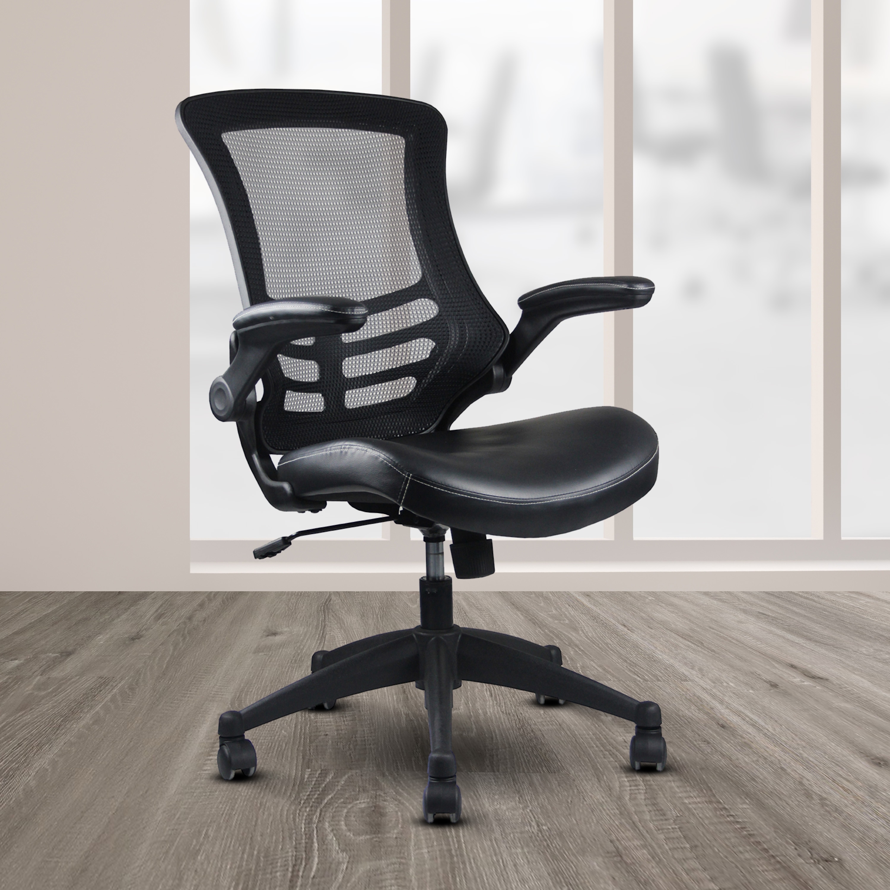 Home office chair discount with adjustable arms