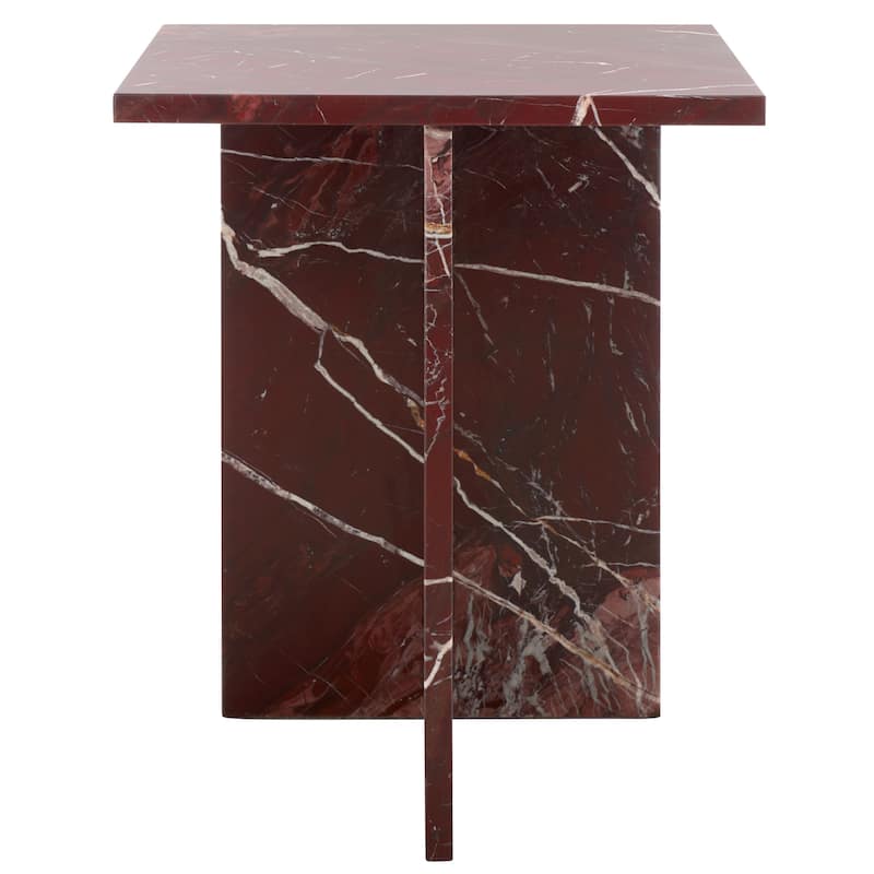 SAFAVIEH Couture Adriano 2 Leg Marble Accent Table - 18"W x 18"D x 22"H