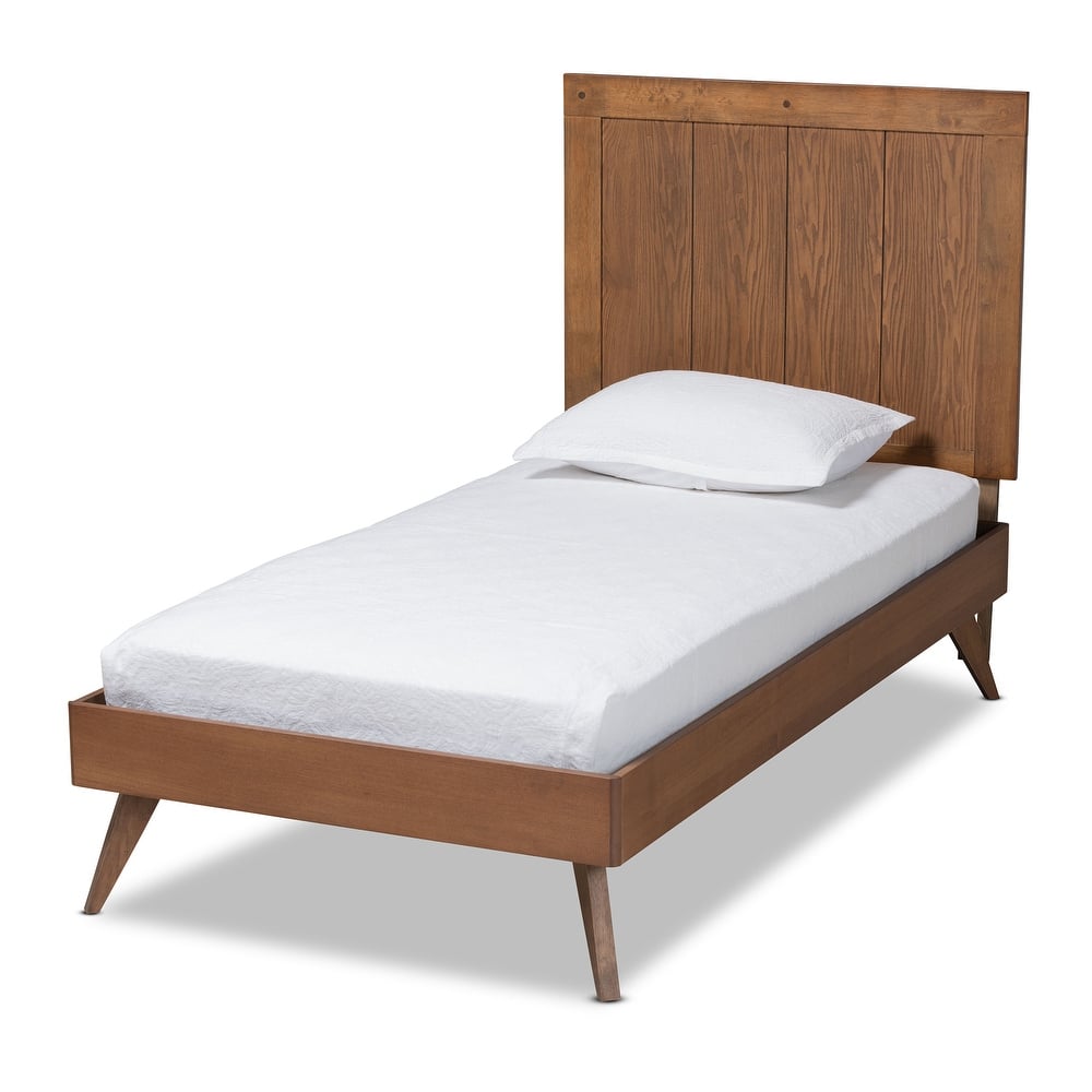Amira Transitional Ash Walnut Finished Wood Platform Bed