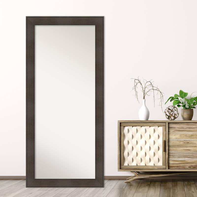 Non-Beveled Wood Full Length Floor Leaner Mirror - William Frame