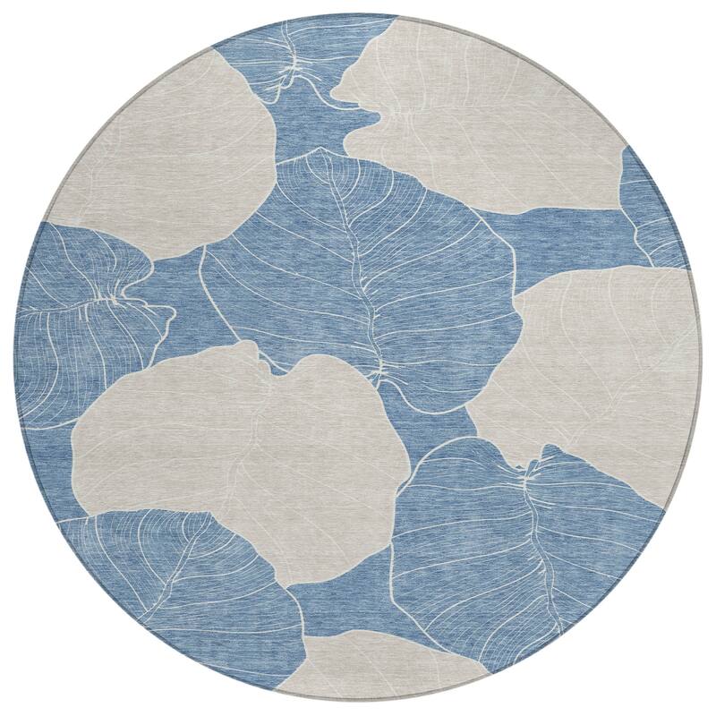 Machine Washable Indoor/ Outdoor Tropical Floral Chantille Rug