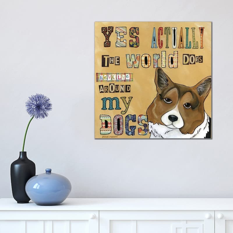 iCanvas "Around My Dog" by Jamie Morath Canvas Print - 18x18x1.5