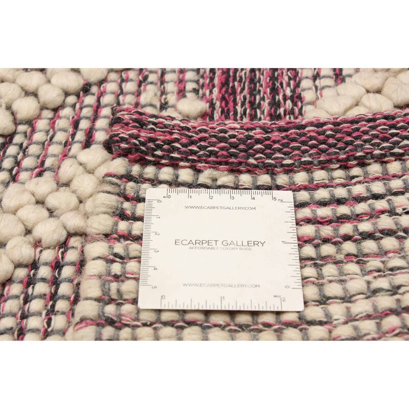 ECARPETGALLERY Braid weave Sienna Khaki Wool Rug - 5'2 x 8'2