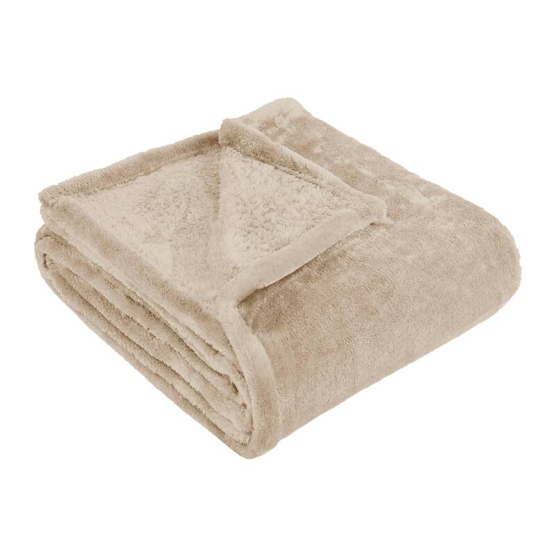 Blue Nile Mills Classic Plush Solid Ultra-Soft Fleece Throw Blanket