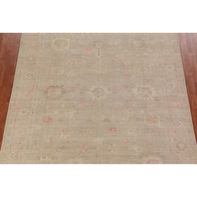 Hand Knotted Oriental 100% Wool Carpet Transitional All-Over Beige & Ivories Oushak Area Rug - 10' 0'' X 8' 0''