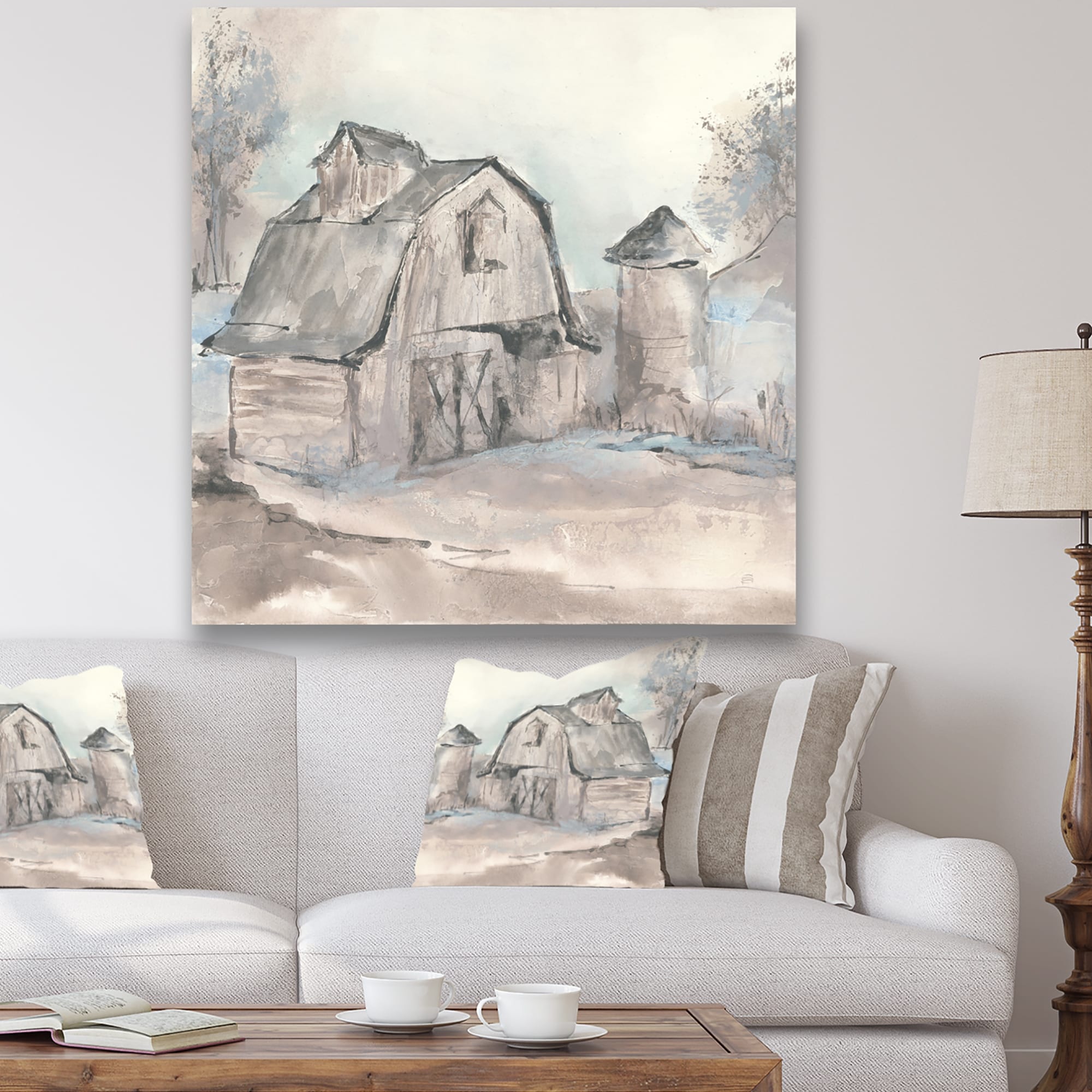 Shop Designart Farmhouse Barn Grey V Modern Farmhouse Canvas Art