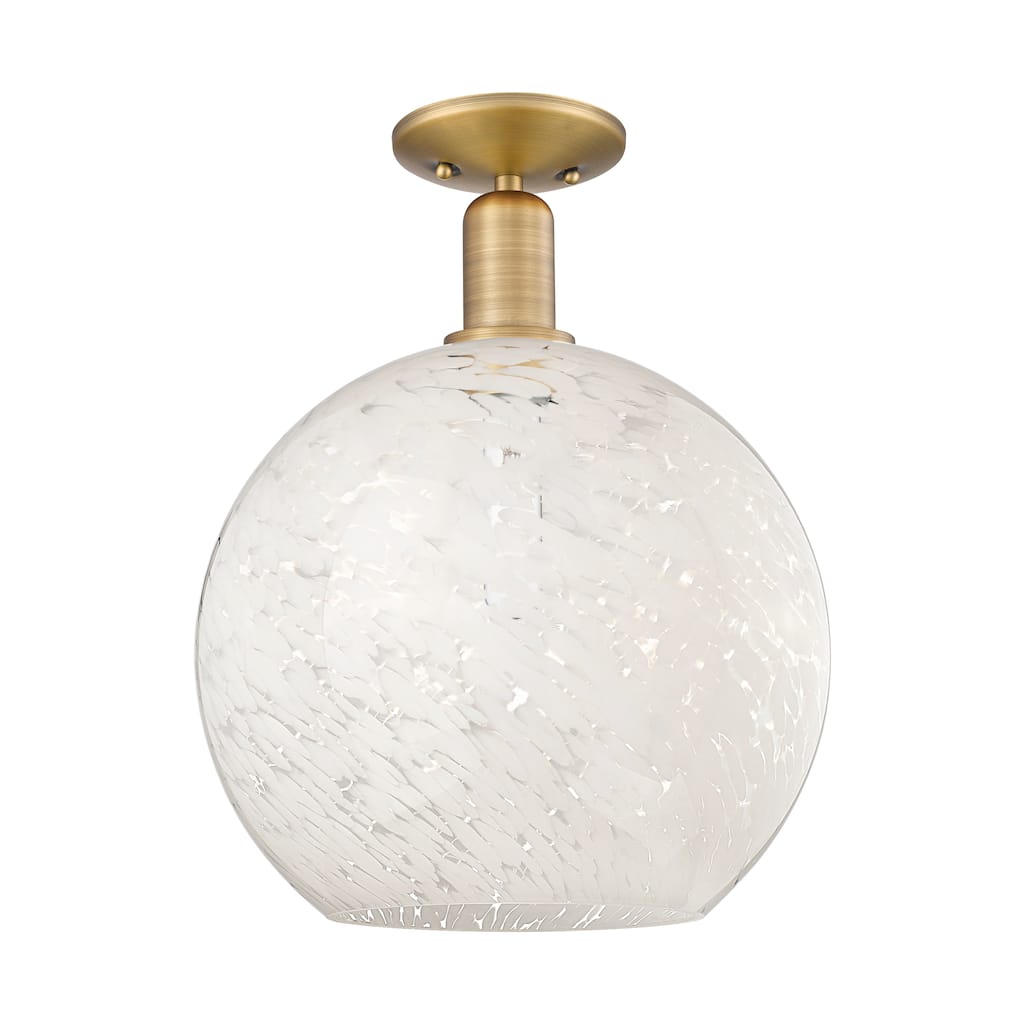 Innovations Lighting Endless Possibilities Arcadia - White Mouchette - 1 Light 12" Semi-Flush Mount