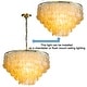 preview thumbnail 7 of 5, 6-Light Coastal Natural Capiz Shell Tiered Chandelier With Antique Gold Metal