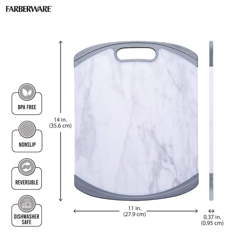Farberware Set of 2 Marble Cutting Boards - 11 in x 14 in