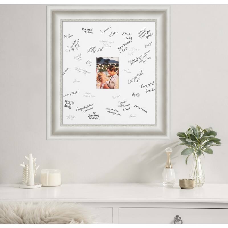 Parlor Signature Mat Picture Frame - Autograph Photo Frame Guest Book Alternative for Weddings, Graduations, or Retirement