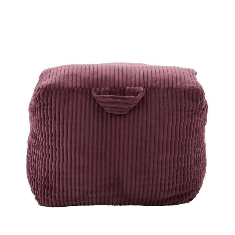 Large Memory Foam Bean Bag Chair for Adults, Corduroy Lounger Sofa with Ottoman