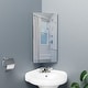 preview thumbnail 8 of 10, Corner Medicine Cabinet Infinity Stainless Steel 23.6" x 11.8" with Mirror Triple Shelf Opens Left to Right