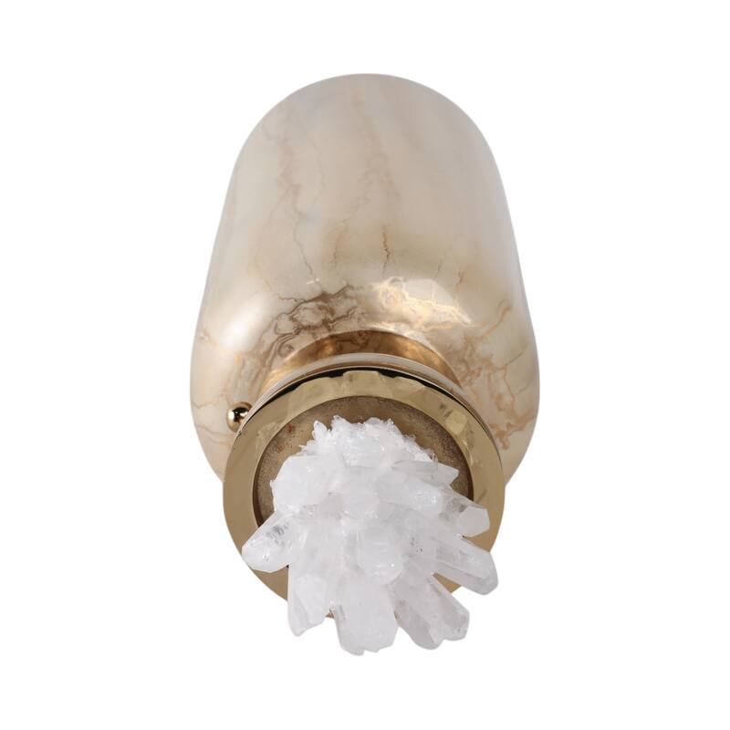 Glass Decorative Vase Glam Accent with Stone Details Modern Style