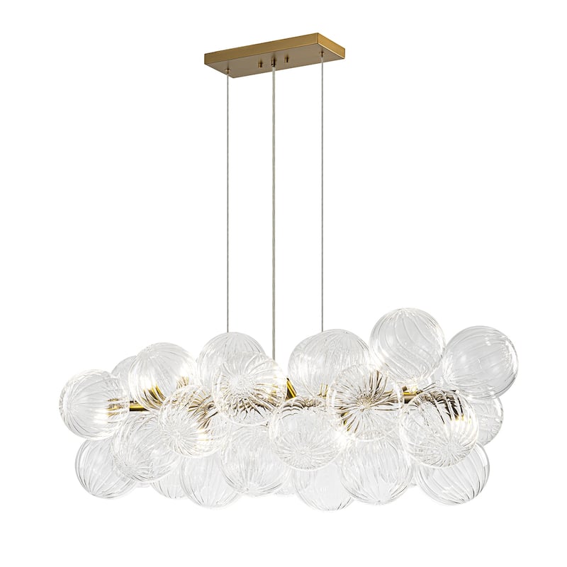Modern 42" Large Glass Sputnik Bubble Chandelier Cluster Smoked Linear Chandelier