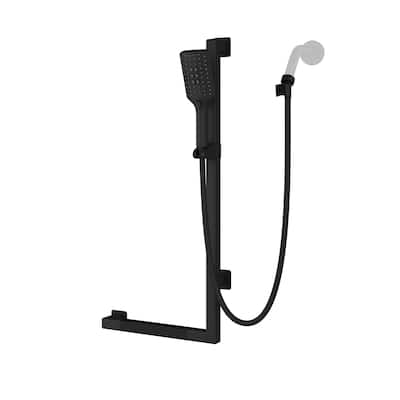 Seville Slide Bar ADA Compliant 500 lb Weight Capacity Slide Bar with Multi-function Handshower Right Matte Black