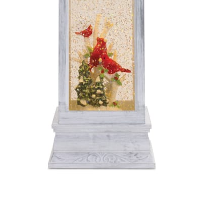 12.75" Cardinal on Branch Lantern Snow Globe