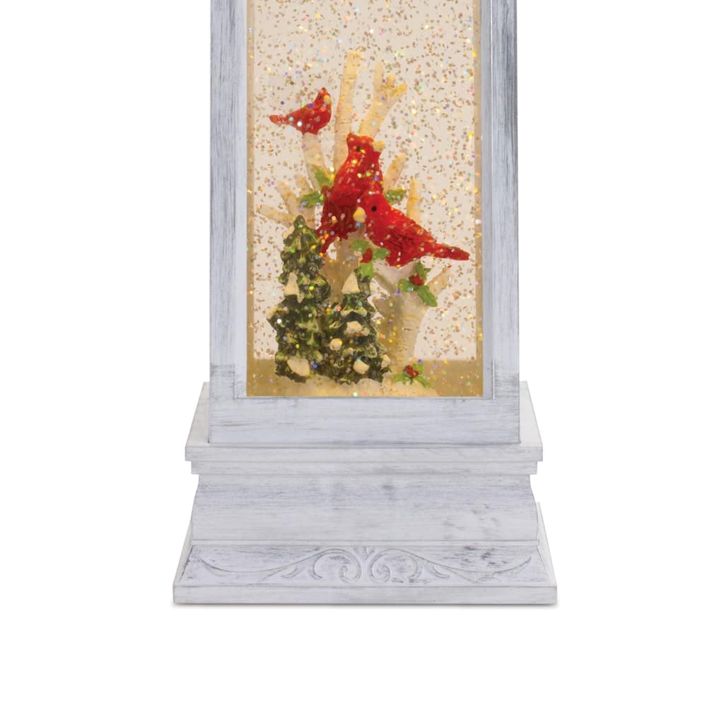 12.75" Cardinal on Branch Lantern Snow Globe