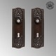 preview thumbnail 2 of 3, Door Escutcheon Keyhole Cover Back Plate Oil Rubbed Bronze Solid Brass 7 1/4" L with Keyhole Tarnish Resistant Pack of 2