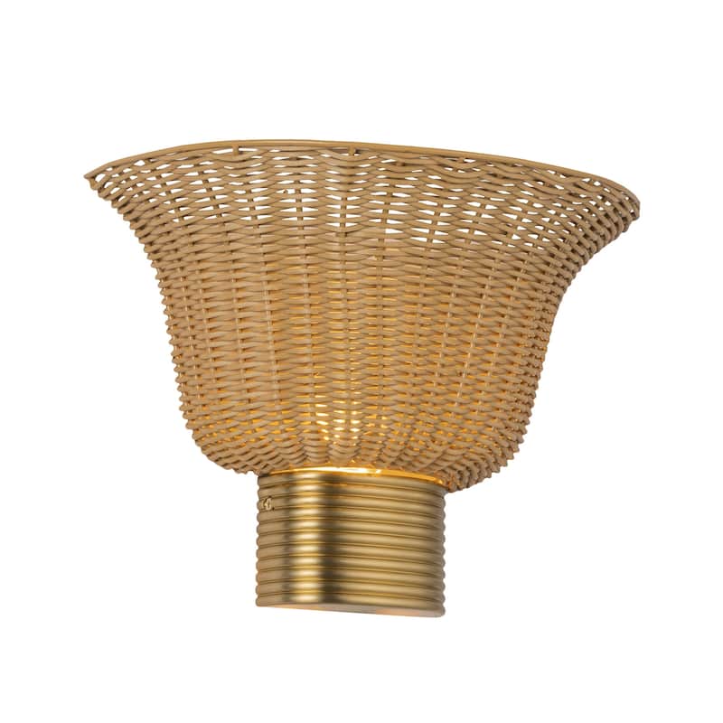 Alora Lighting WV667014 Rancho 10" Tall Bathroom Sconce with Rattan