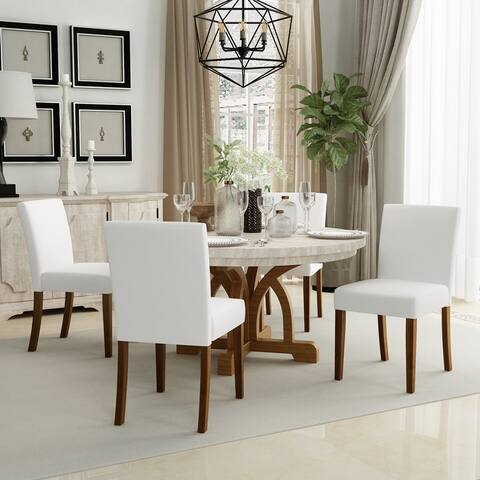 HomyLin Modern Upholstered Dining Chairs with Solid Wood Legs Set of 2