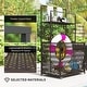 preview thumbnail 7 of 25, Outsunny Wicker Pool Float Storage Organizer, PE Rattan Pool Float Holder with Basket Shelf Towel Bars, Rolling Pool Caddy