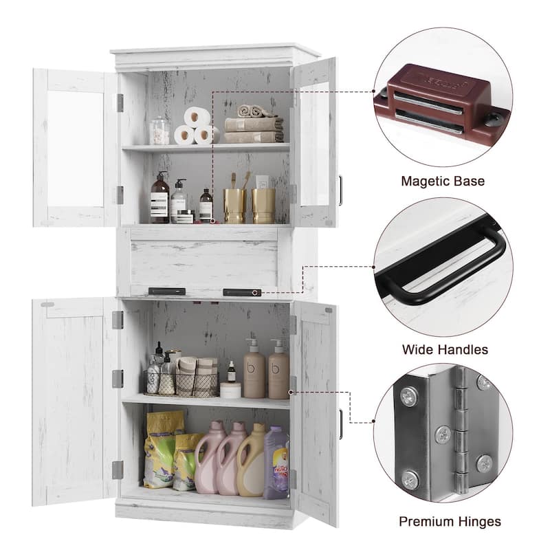 66.9" Pantry Cabinet with Drawer, Kitchen Storage Buffet Cabinet with 4 Shelves, Freestand Storage Cabinet
