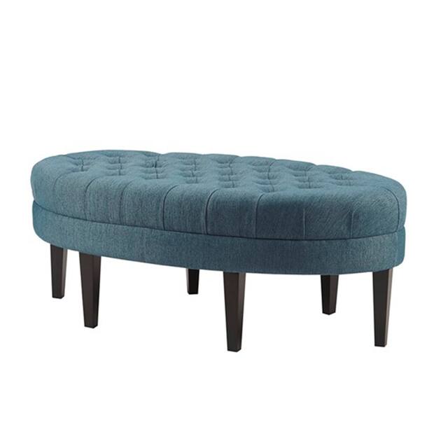 Madison Park Chase Blue Surfboard Tufted Ottoman