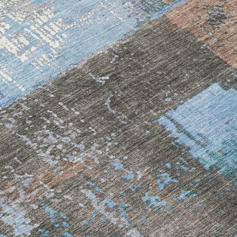 HomeRoots Abstract Transitional Rectangle Outdoor Rug