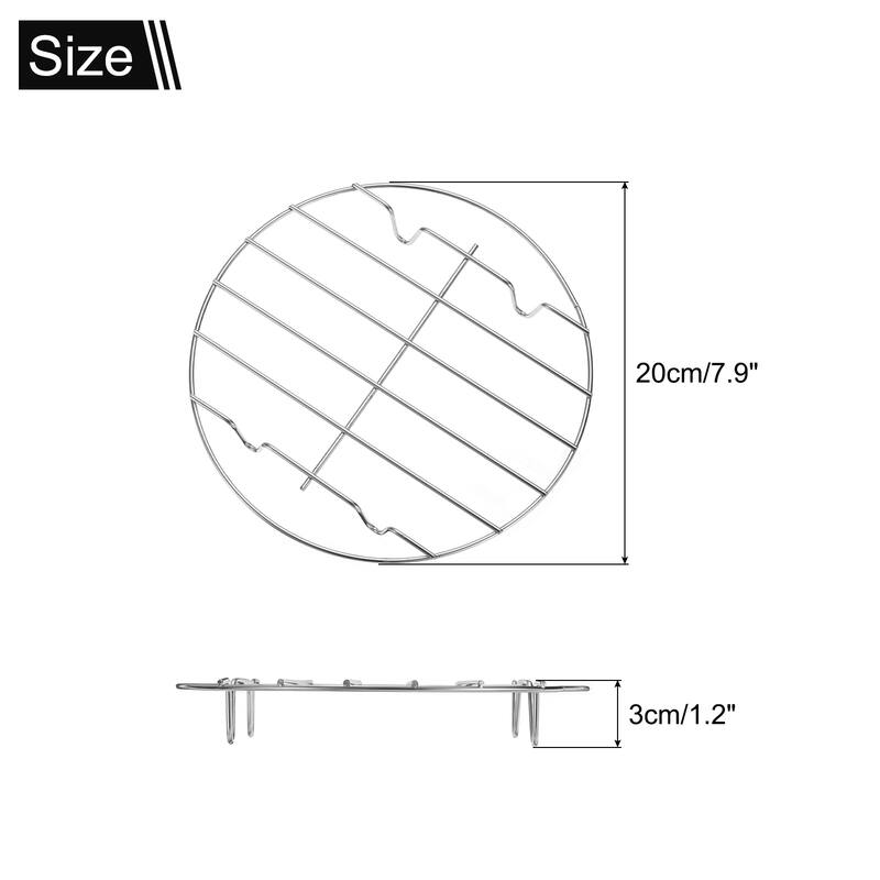 Round Cooking Rack Stainless Steel for Cooking - Silver