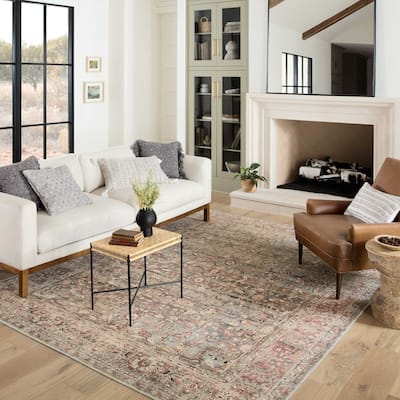 Alexander Home Bella Distressed Botanical Area Rug