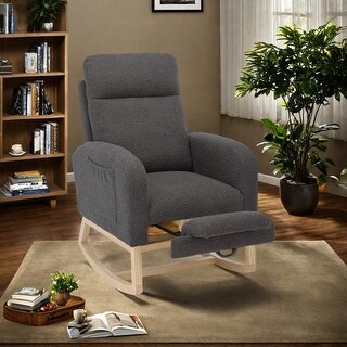 Teddy Fabric Rocking Chair with Side Pocket - Bed Bath & Beyond - 42815145