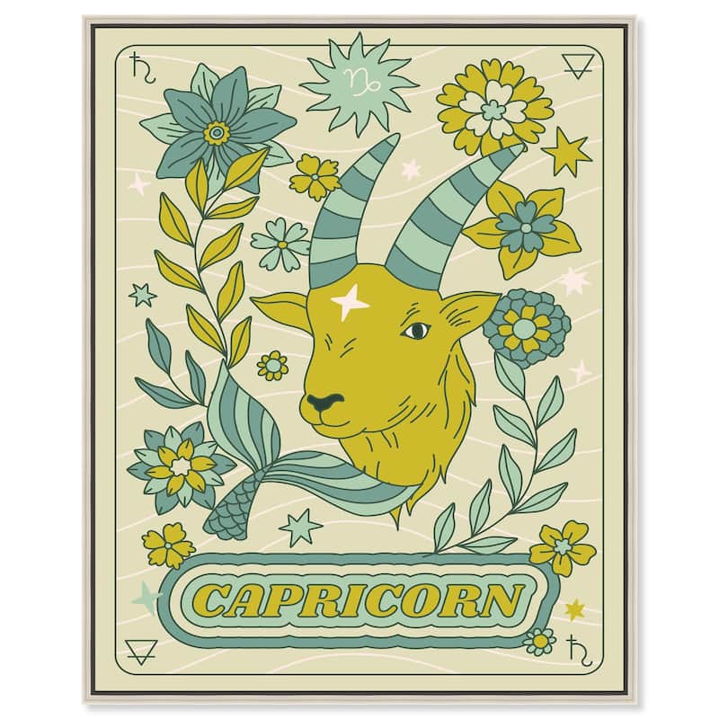 Capricorn Stars Card Canvas by Art Remedy - 30" x 36" - Silver