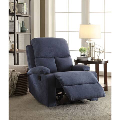 Recliner (Motion) in Blue/Beige/Grey Velvet,Pillow Top Arm