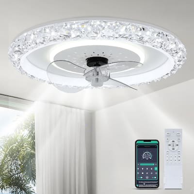 Moasis Dimmable LED 6 Speeds 20" Ceiling Fan Light