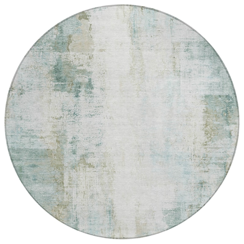 Machine Washable Indoor/Outdoor Abstract Solid Chantille Rug