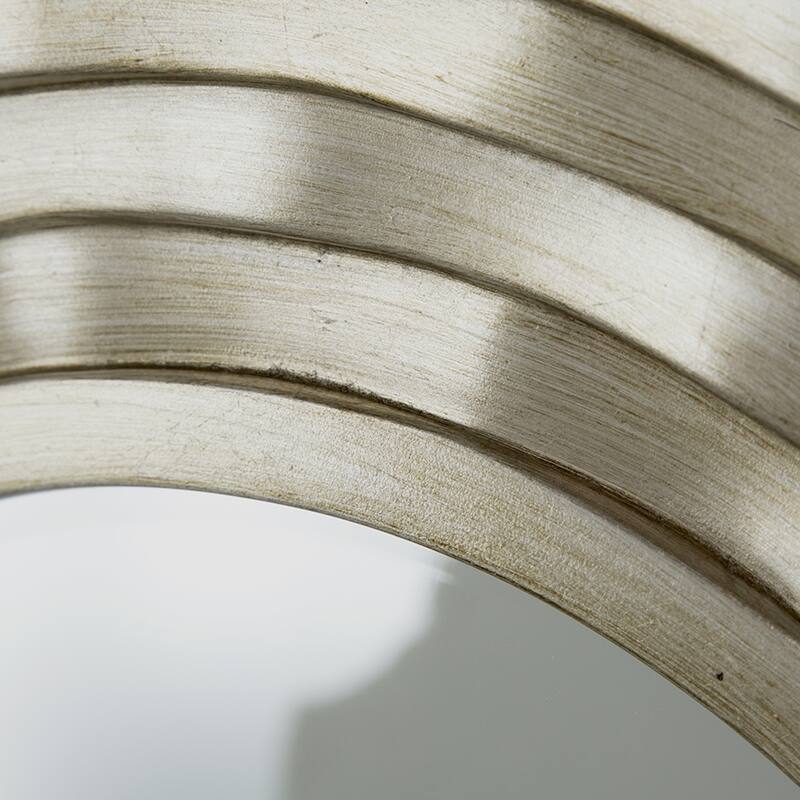 Round Wall Mounted Mirror - Home Decor for Bathroom, Living Room - Silver