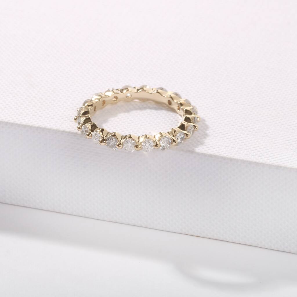 IGI Certified 1 1/2ct TDW Diamond Eternity Wedding Band in 14K Gold for Women