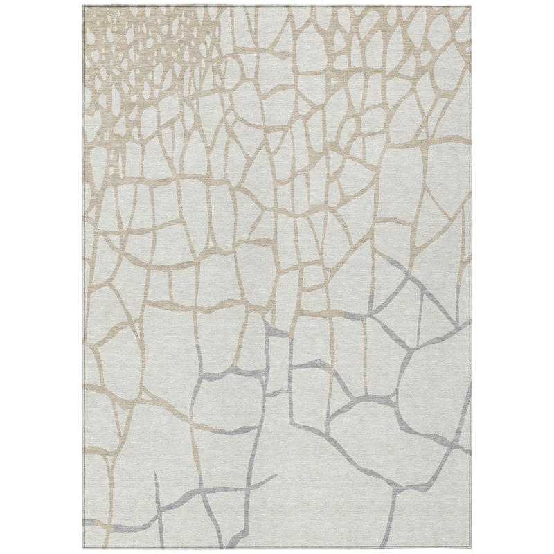 HomeRoots Abstract Transitional Rectangle Outdoor Rug