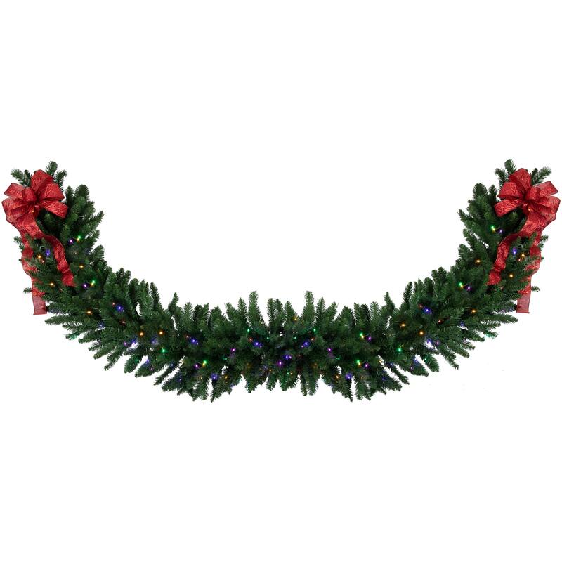 25' x 20" Pre-Lit Buffalo Fir Artificial Christmas Garland - Multi-Color LED Lights