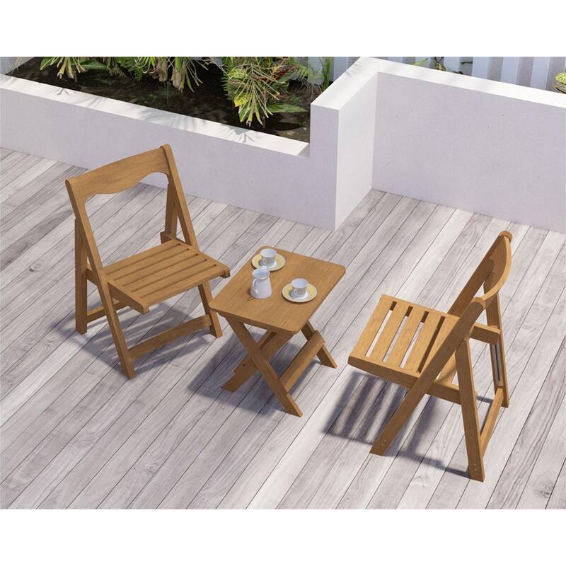 Outdoor Foldable Table Chairs Set (2 Chairs & Table), Set of 3