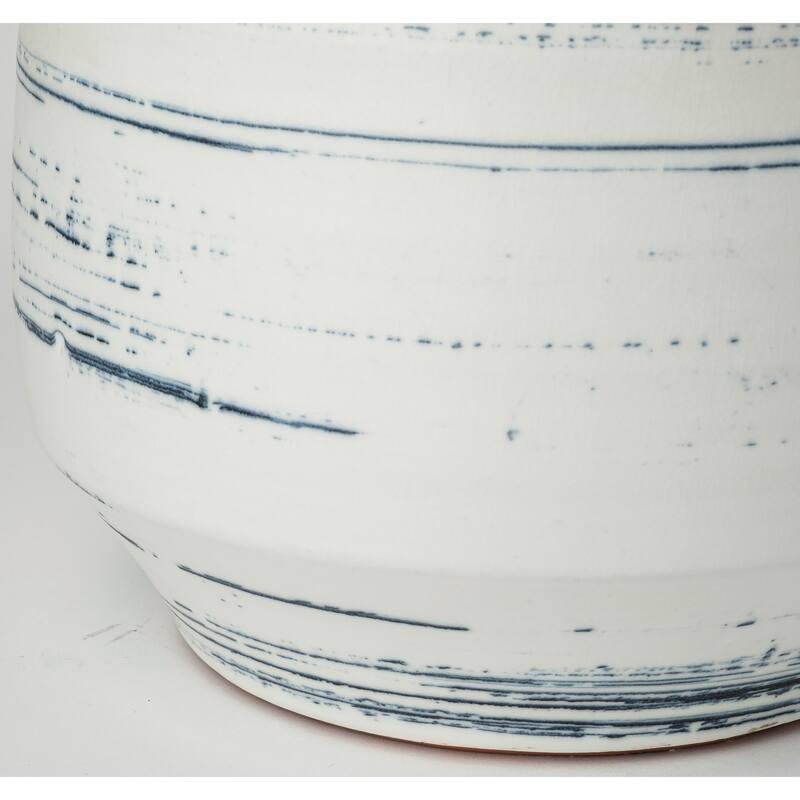 Sonnett White And Blue Ceramic Vase (Short)