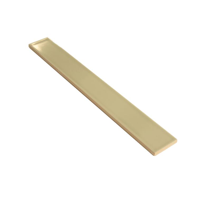 Apollo tile 2" x 16" Horizonte Glossy Soft Olive Ceramic Tile (10.76 sq ft/case) - 50 Pack