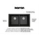 preview thumbnail 8 of 18, Karran 32" Undermount Double Equal Bowl Quartz Kitchen Sink Kit - 32" x 19.5" x 9"