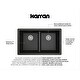 preview thumbnail 44 of 56, Karran Undermount Double Equal Bowl Quartz Kitchen Sink - 32" x 19.5" x 9" - 32" x 19.5" x 9"