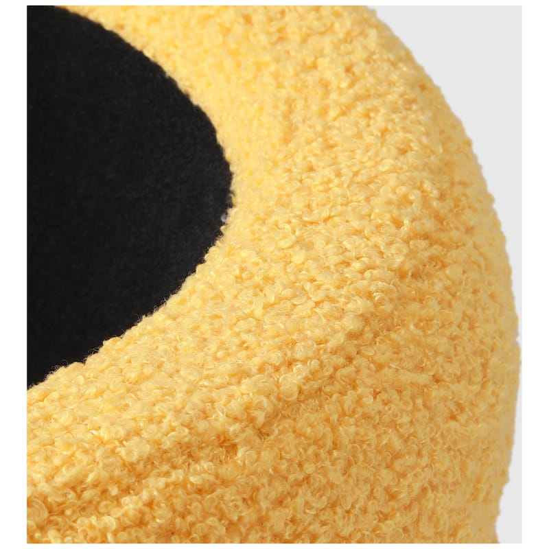 Bayville 16" Tall Sherpa Round Ottoman With Storage