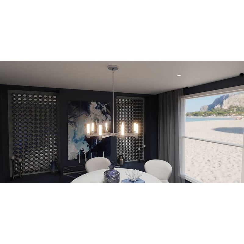 Adler Integrated LED Brushed Nickel Chandelier