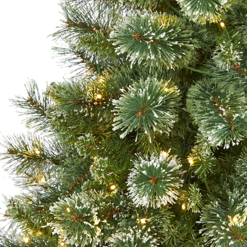 6' Wisconsin Slim Snow Tip Pine Artificial Christmas Tree with 300 Clear LED Lights